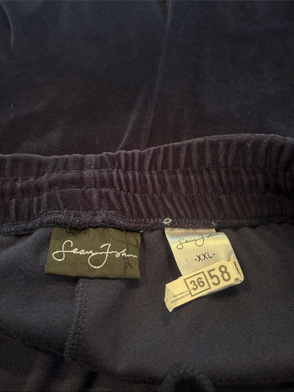 Sean John Navy Blue Velour Sweatpants - Picture 4 of 4